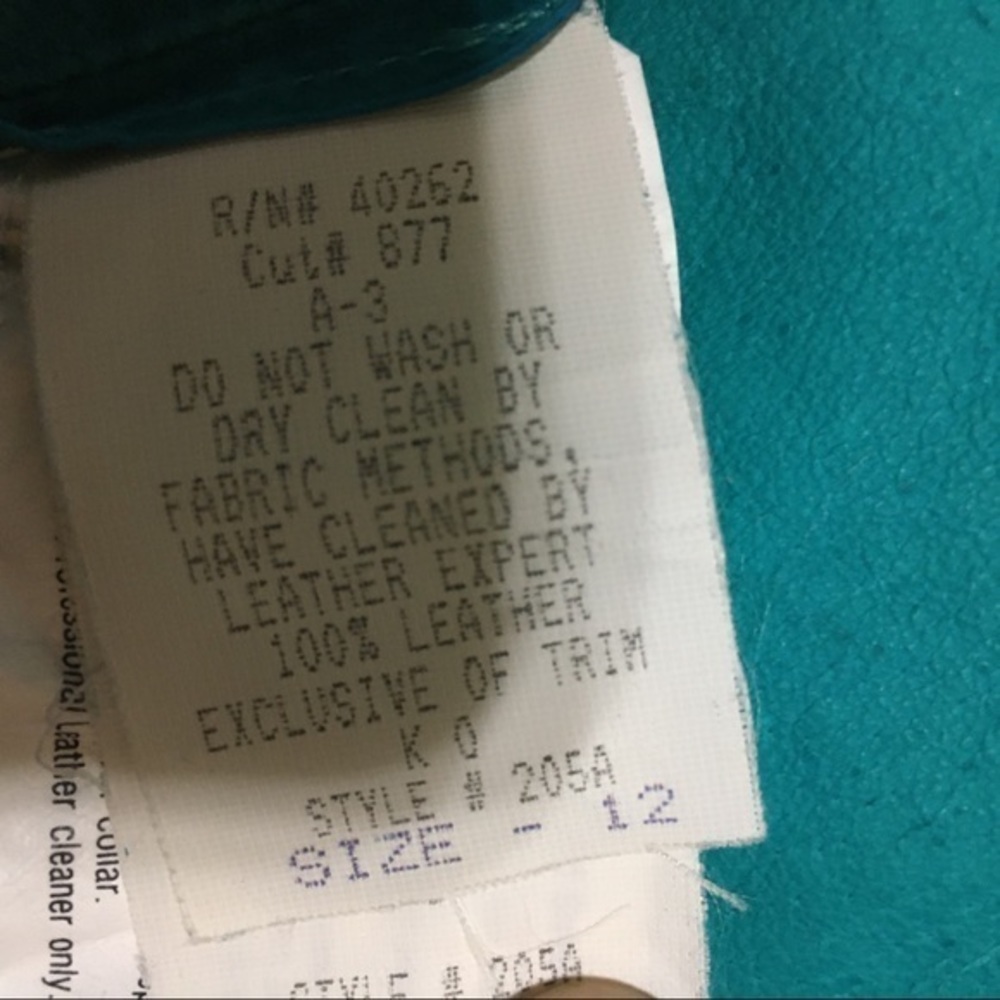 Karen Okada For David Howard Vintage Turquoise teal  Leather Fringes Jacket 12 - Picture 9 of 11